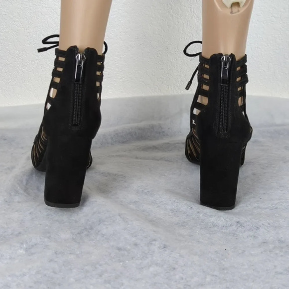 Franco Sarto Ankle Tie Sandals With Chunky High Heels The "Ernie" - Picture 5 of 17